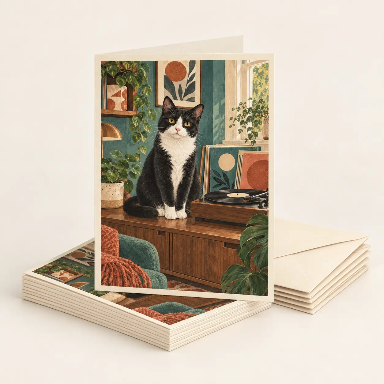 The Record Collector — Greeting card pack