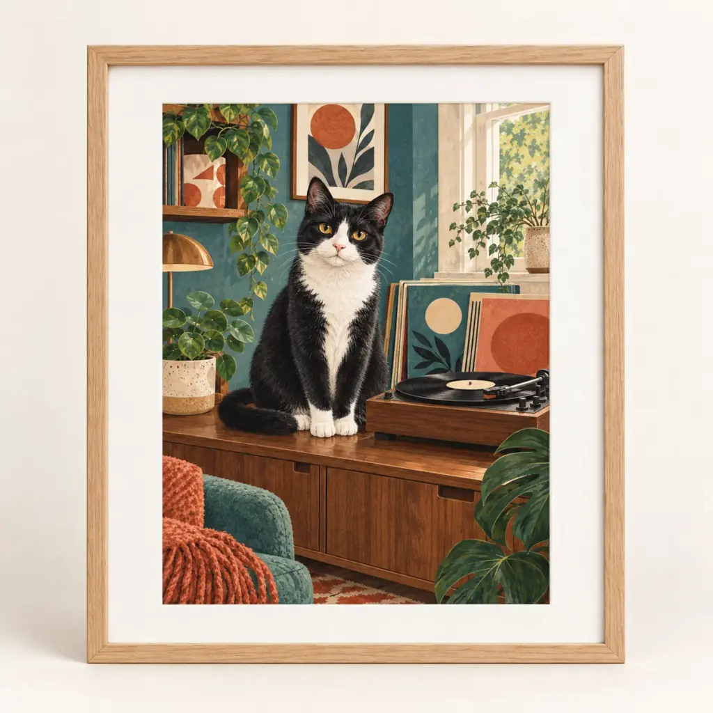 The Record Collector — framed print